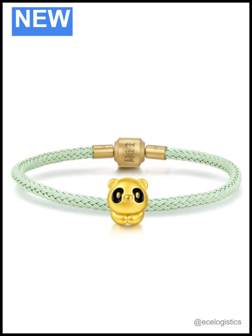 999 Gold Mini Panda Charm Bracelet 17cm Fine Jewelry Gift